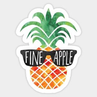 FINEapple - funny pun pineapple design Sticker